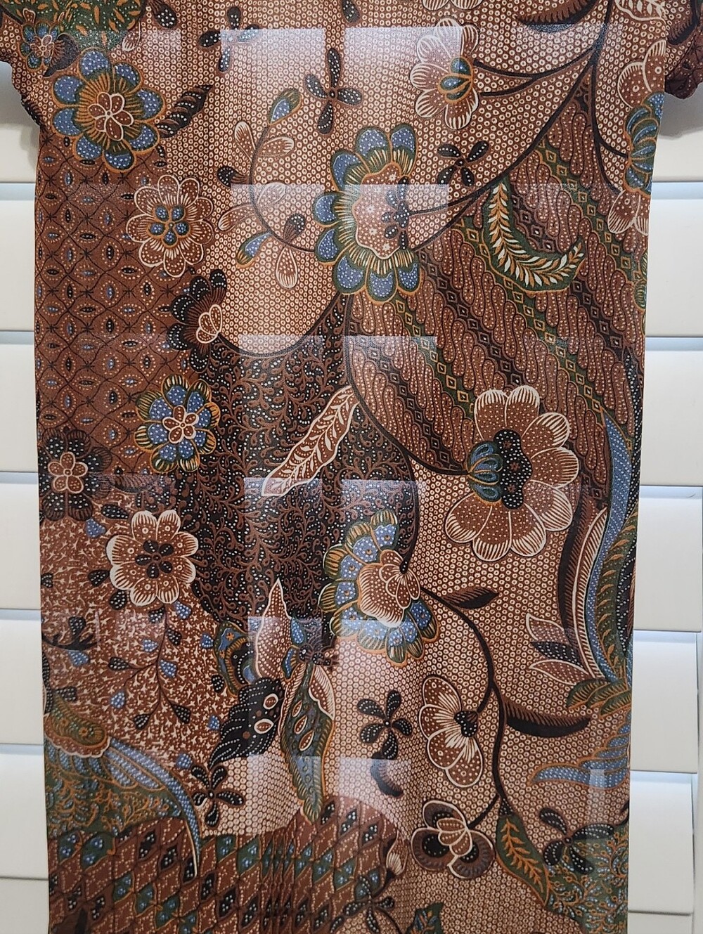 VTG Sue Brett Sheer Short Sleeve Open Front Long Duster In floral print. Sz 9/10 - Picture 5 of 14